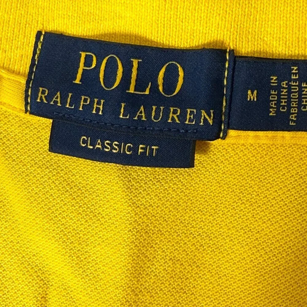 Polo Ralph Lauren Yellow Short Sleeve Polo Classic Fit Size Medium